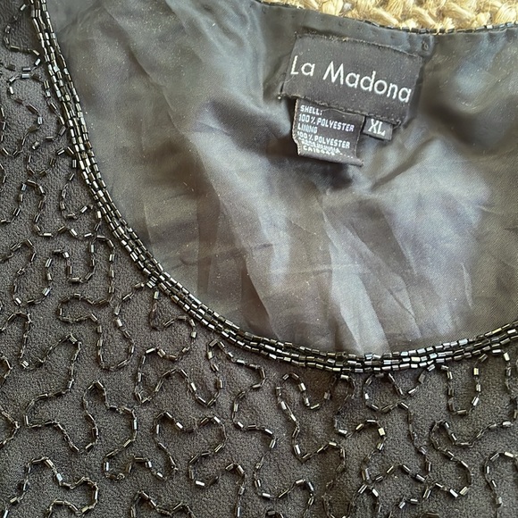 Vintage Black Beaded Sleeveless Top - Picture 2 of 3